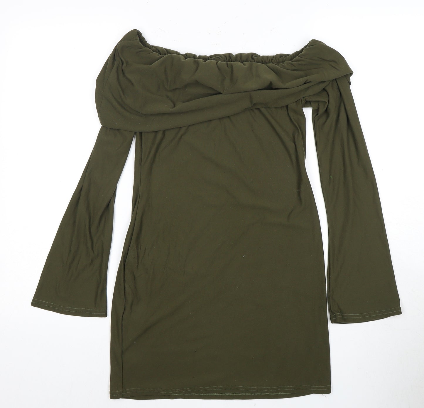 PrettyLittleThing Women's Green Bodycon Dress, Size 12