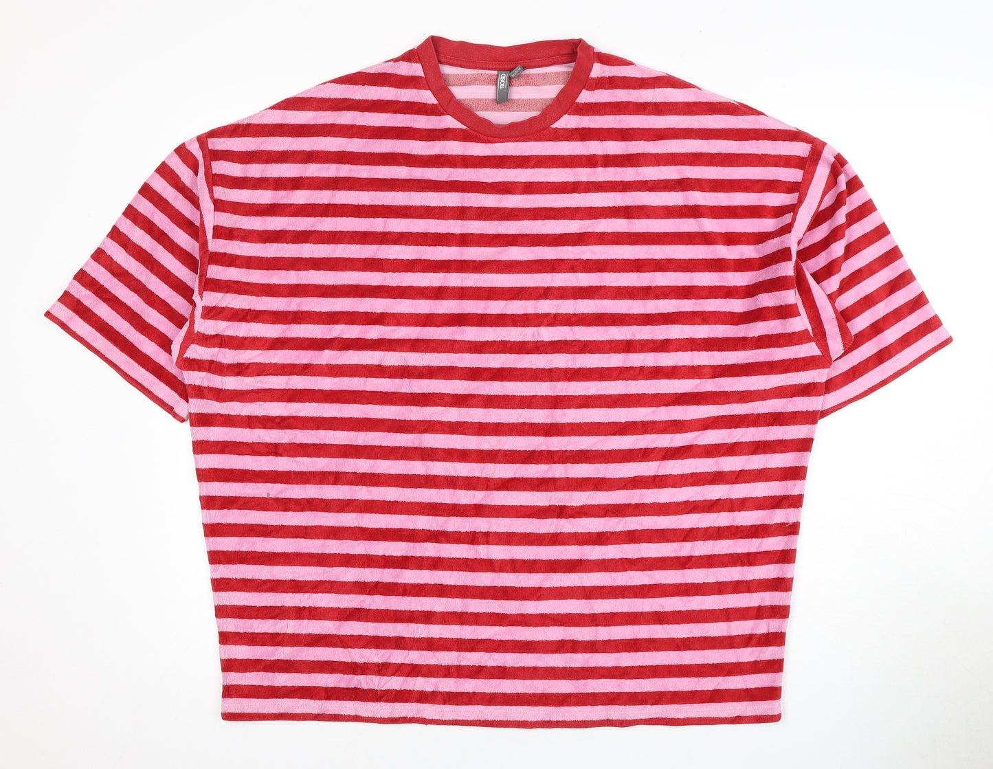 ASOS Women's Red Striped T-Shirt, Medium, Short Sleeve