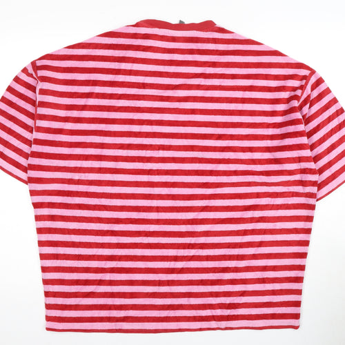 ASOS Women's Red Striped T-Shirt, Medium, Short Sleeve