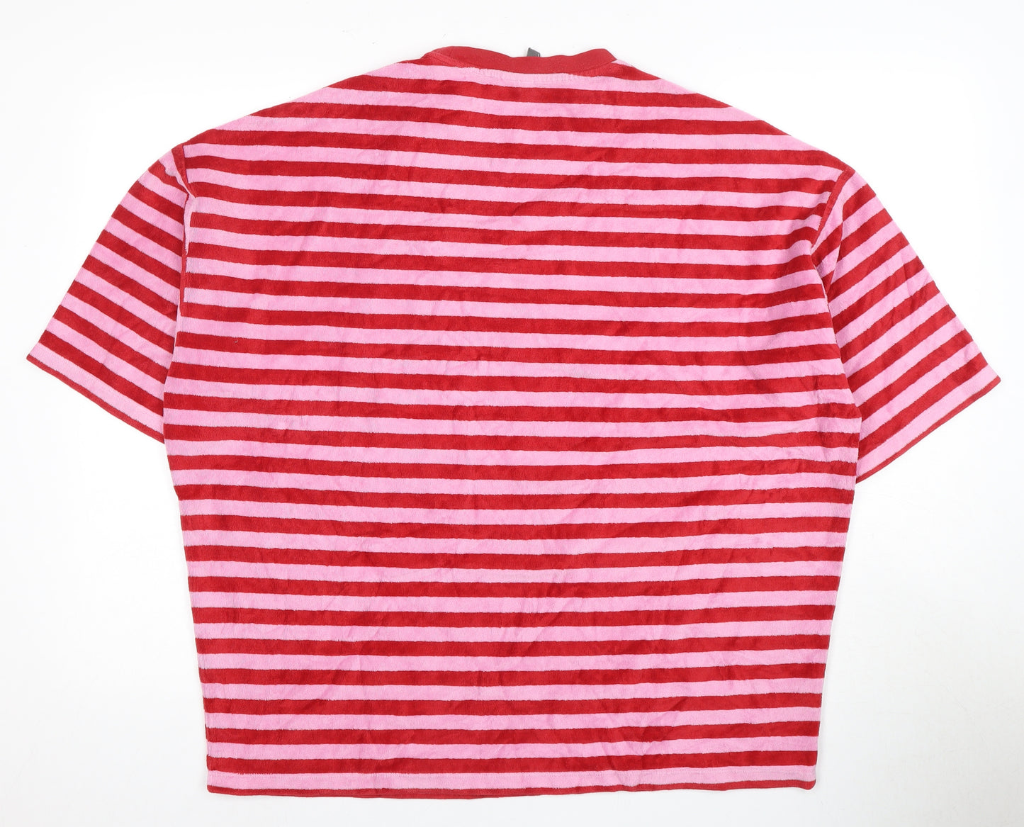 ASOS Women's Red Striped T-Shirt, Medium, Short Sleeve