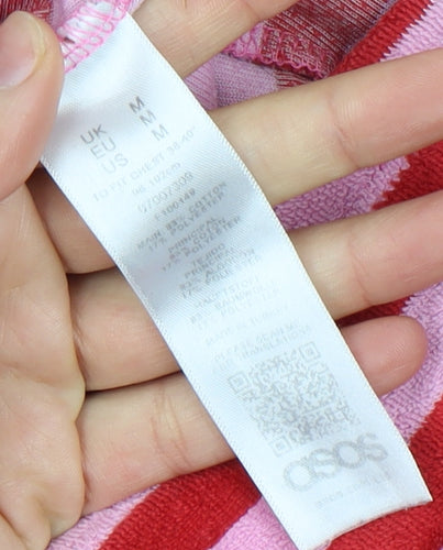 ASOS Women's Red Striped T-Shirt, Medium, Short Sleeve