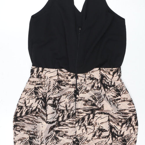 AX Women's Black Animal Print Bodycon Dress Size 18