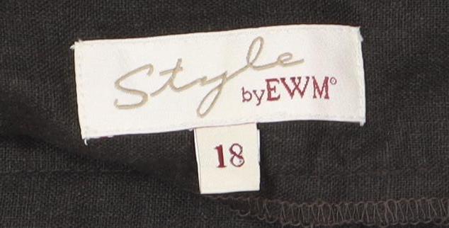 Style by EWM Women’s Black Linen Trousers Size 18