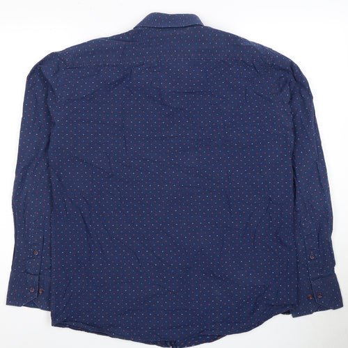 Claudio Lugli Men's Blue Long Sleeve Cotton Dress Shirt L