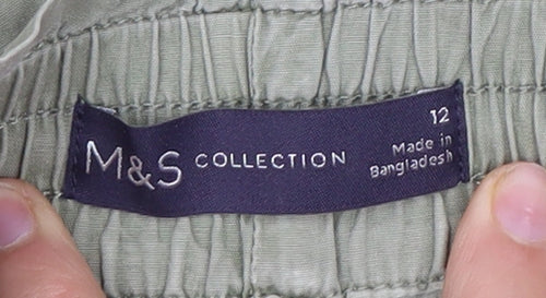 Marks and Spencer Women's Green Polka Dot Trousers Size 12