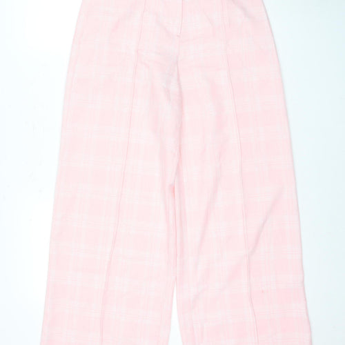 Missguided Women's Petite Pink Checked Trousers