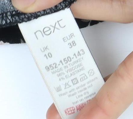 Next Women's Black Floral Midi Dress Size 10