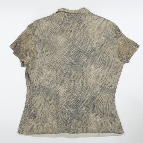 Liz Claiborne Women's Beige Silk Collared Blouse Size 12