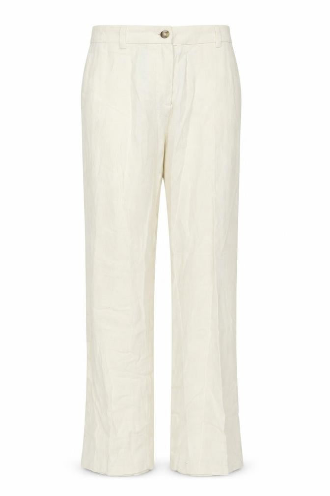 Front view of Oltre Women's Ivory Trousers, Elastic Waist