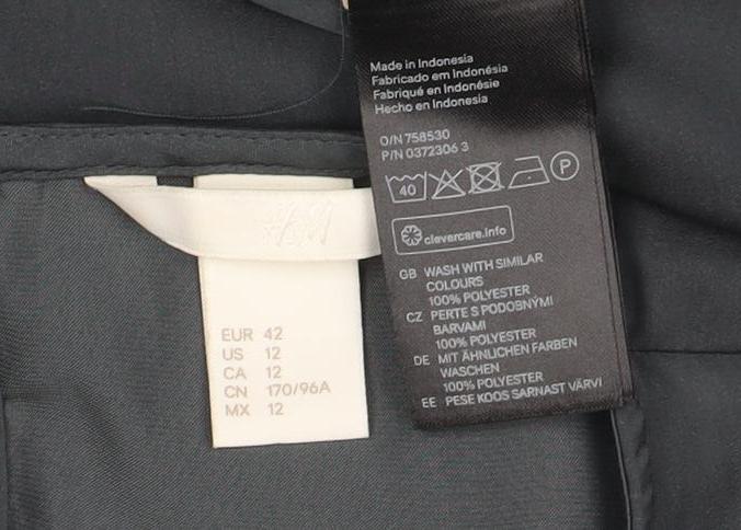 H&M Elegant Women's Black Blouse, Size 14, Long Sleeve