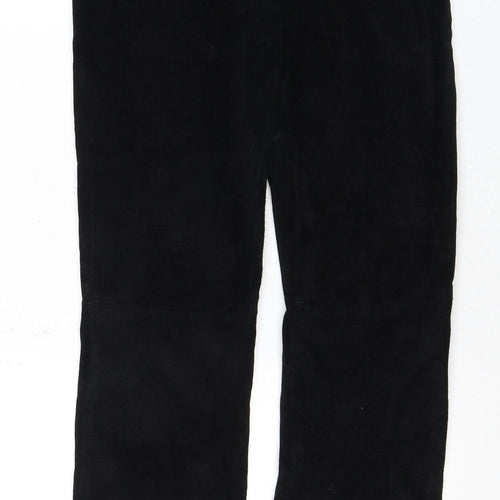 Kookai Women's Black Suede Trousers, Size 10, Classic Style