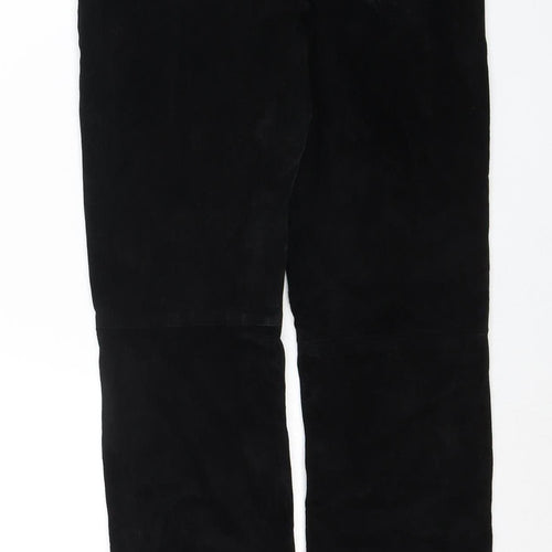 Kookai Women's Black Suede Trousers, Size 10, Classic Style