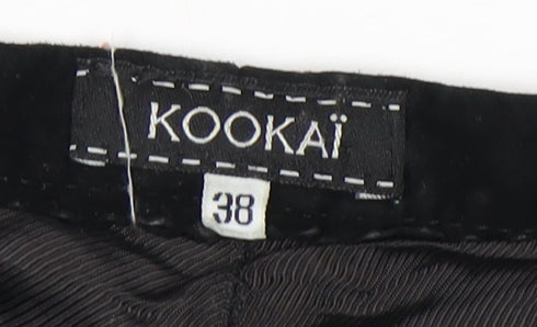 Kookai Women's Black Suede Trousers, Size 10, Classic Style