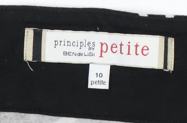 Principles Petite Black Geometric Floral Shift Dress Size 10