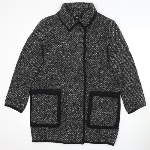 Asos Women's Black Mid-Length Wool Coat Size 14