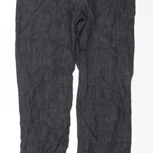Marks and Spencer Women's Grey Linen Trousers 12