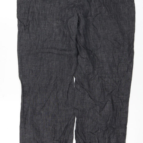 Marks and Spencer Women's Grey Linen Trousers 12