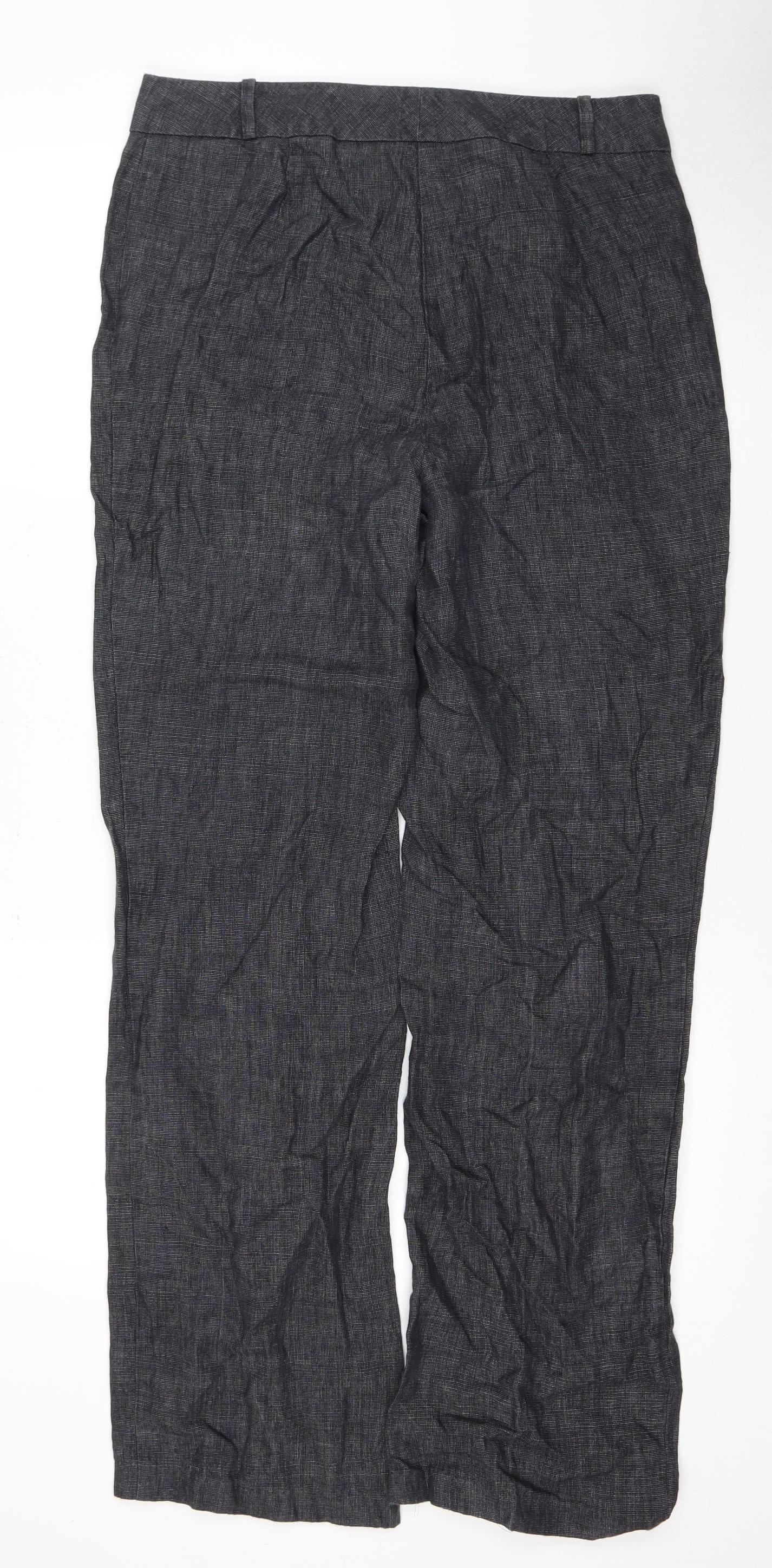 Marks and Spencer Women's Grey Linen Trousers 12