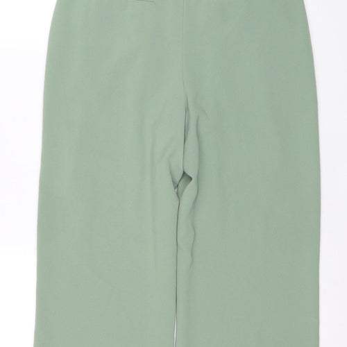 Next Women's Green Cropped Pleated Trousers UK 10