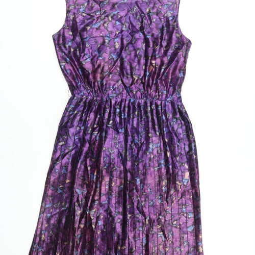 Teena Paige Women's Purple Floral Knee Length Dress