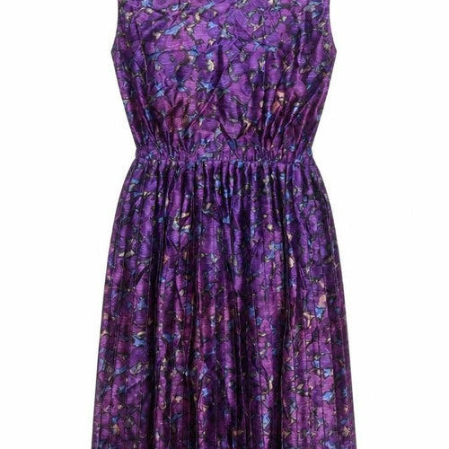 Teena Paige Women's Purple Floral Knee Length Dress