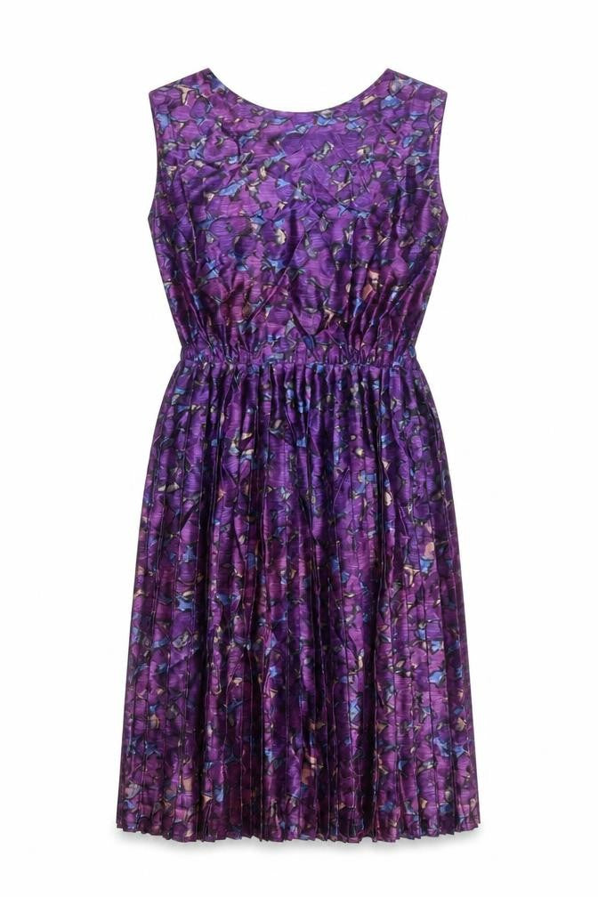 Teena Paige Women's Purple Floral Knee Length Dress