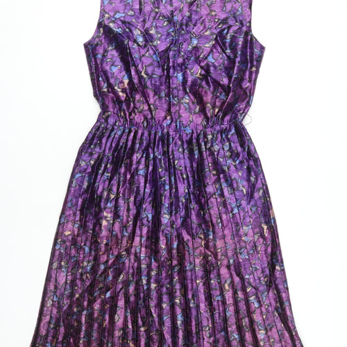 Teena Paige Women's Purple Floral Knee Length Dress