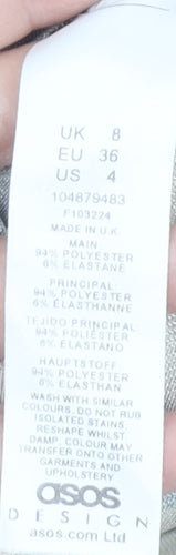 ASOS DESIGN Brown Slip Dress UK 8 - Animal Print