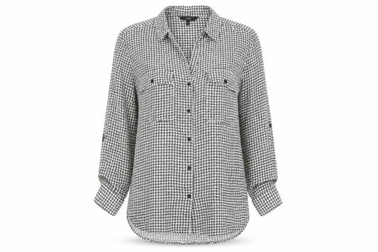 Front view of Next Women's Multicoloured Check Button-Up Shirt