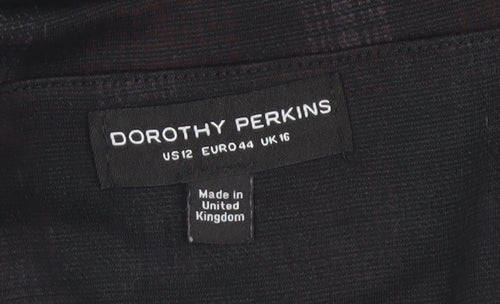 Dorothy Perkins Women's Black Check Shift Dress Size 16