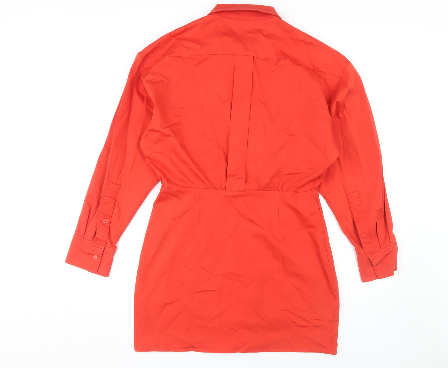 Zara Red Women's Size 14 Collared Shirt Dress