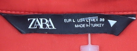 Zara Red Women's Size 14 Collared Shirt Dress