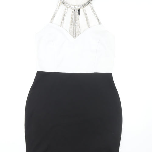 Quiz Women’s Black & White Bodycon Dress Size 16