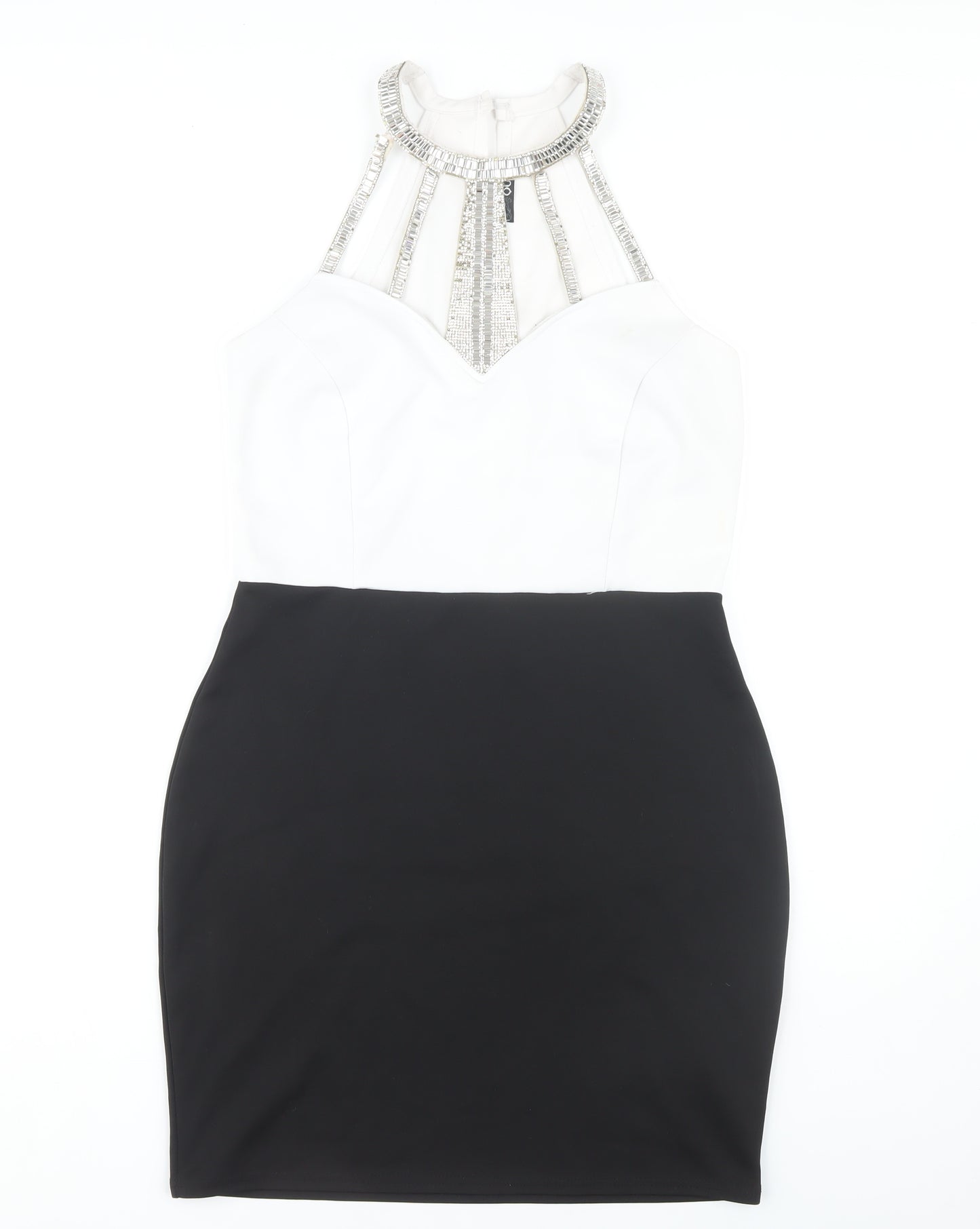Quiz Women’s Black & White Bodycon Dress Size 16