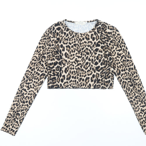 Urban Renewal Cropped Animal Print Blouse - Women M