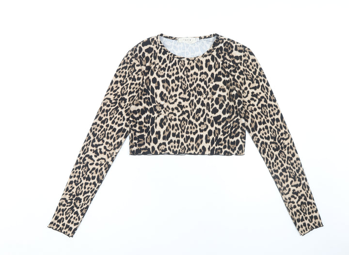 Urban Renewal Cropped Animal Print Blouse - Women M