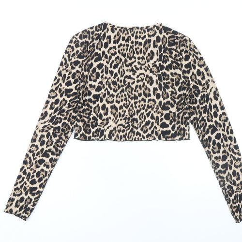 Urban Renewal Cropped Animal Print Blouse - Women M