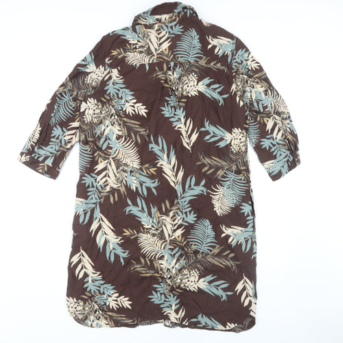 Next Women’s Brown Floral Shirt Dress Size 14