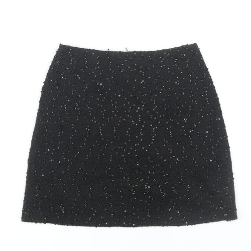 Oasis Women’s Black Sequin Mini Skirt - XS