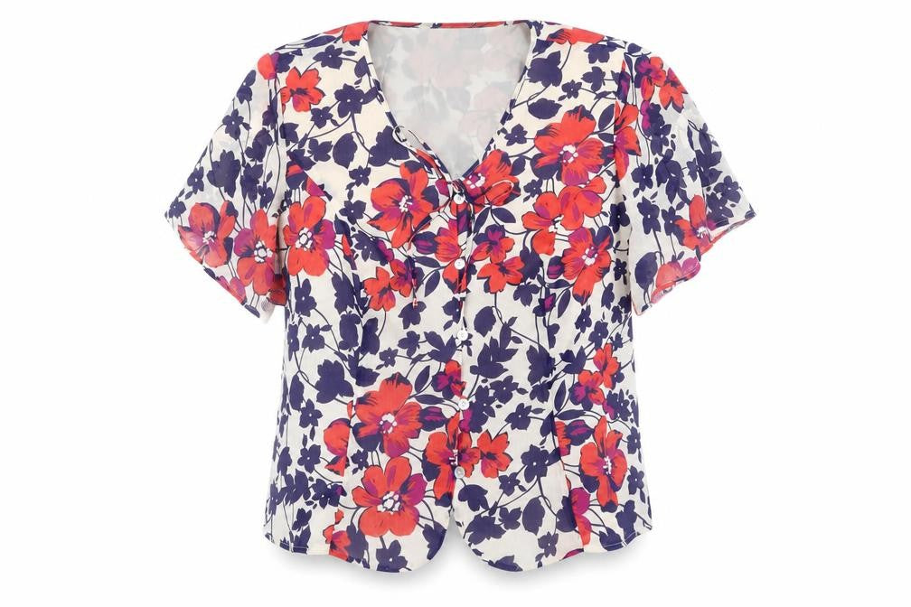 Front view of Eastex Women's Multicoloured Floral Blouse, size 20