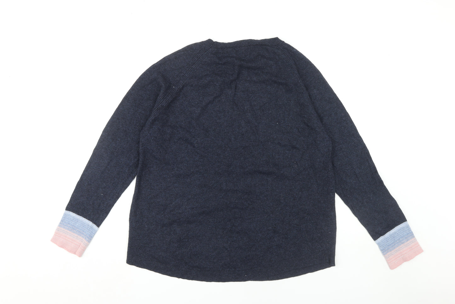 White Stuff Women's Blue Heart Pullover, Size 18, Knit Jumper