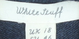 White Stuff Women's Blue Heart Pullover, Size 18, Knit Jumper