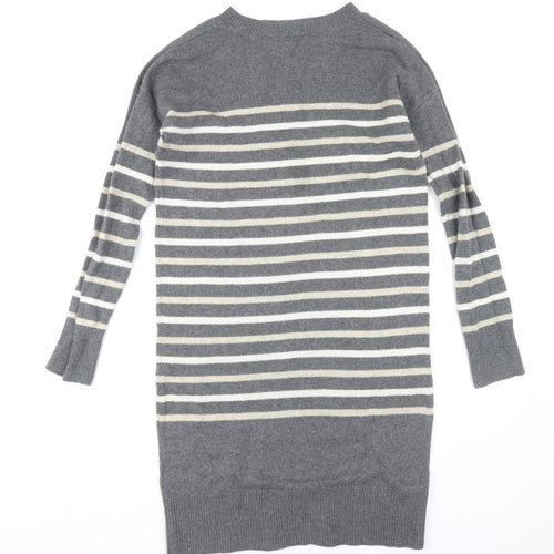 GAP Women's Grey Striped Jumper Dress, Size S, Classic Style