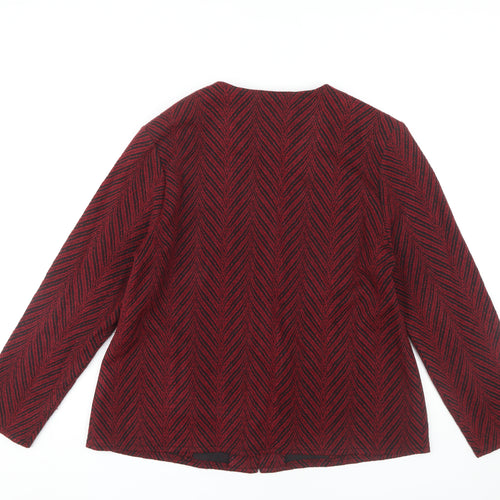 Bonmarché Women's Red Geometric Jacket Size 18