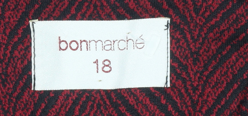 Bonmarché Women's Red Geometric Jacket Size 18
