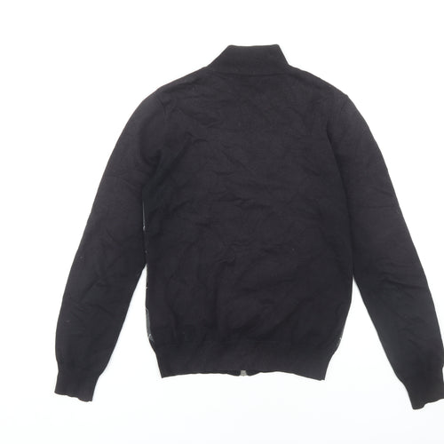 Golfino Women's Black Argyle Full Zip Jumper Size 10