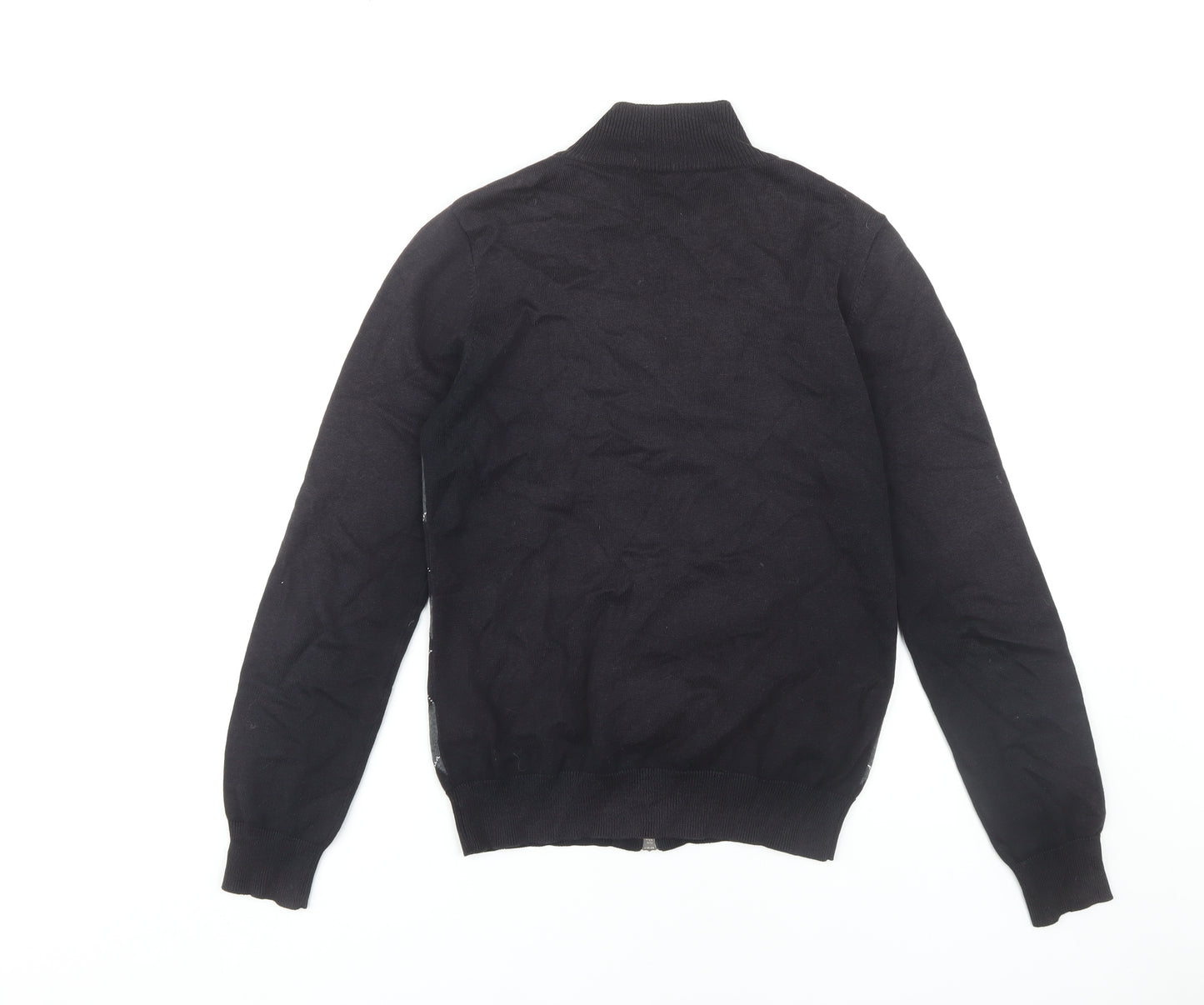 Golfino Women's Black Argyle Full Zip Jumper Size 10