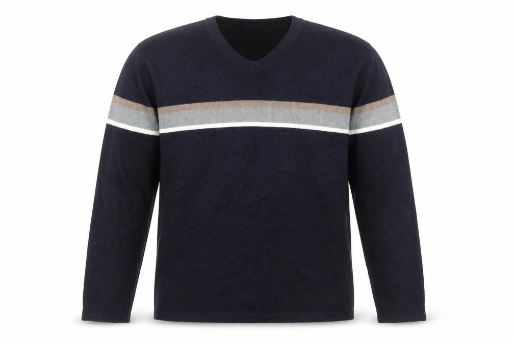 Front view of Tom Hagan XL Men's Black V-Neck jumper