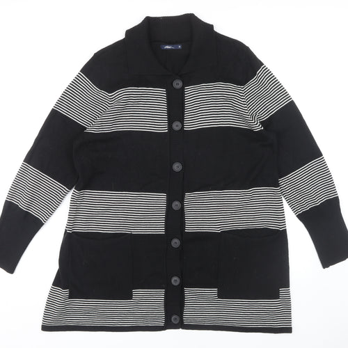 Dash Women's Black Striped Cardigan Size 22 Plus