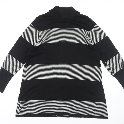 Dash Women's Black Striped Cardigan Size 22 Plus